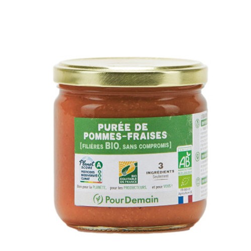 Pour Demain Purée Pommes Fraises 3 Ingrédients 380g