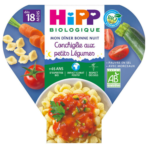 Hipp Conchiglie Aux Petits Légumes 18M Bio 260G