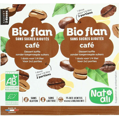 Natali Bio-flan préparation café sans sucres ajoutés 2x4g