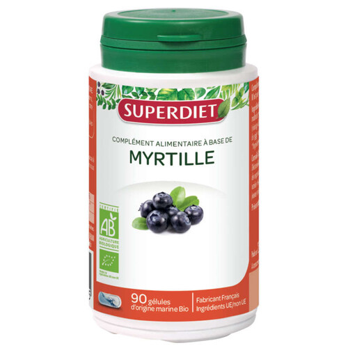 Superdiet Complément Alimentaire Myrtille Bio Gélule x90