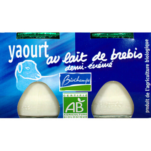 Biochamps Yaourt au Lait de Brebis Demi-Ecrémé 2x125g