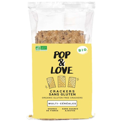 Pop & Love Crackers Multi-céréales Sans Gluten Bio x10 - 205g