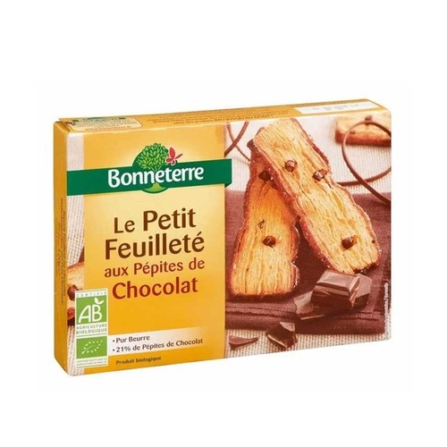 Bonneterre Petits feuilletés aux pépites de chocolat Bio 120g