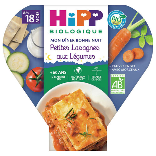 Hipp Petites Lasagnes Aux Légumes 18M Bio 260G
