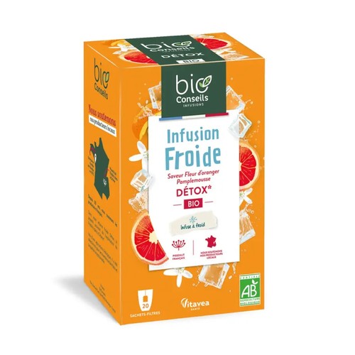 Infusion Froide Saveur Fleur d’Oranger pamplemousse Detox en Sachets x 20