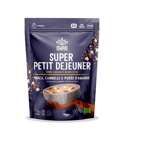 Iswari Super Petit Déjeuner Maca, Cannelle  & Purée d'Amande 360g