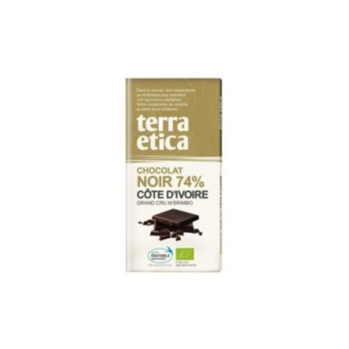 Terra Etica Chocolat Noir 74% Côte D'Ivoire Bio 100G