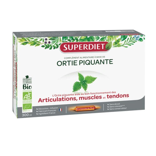 Superdiet Ortie Piquante Bio 20 Ampoules de 15ml