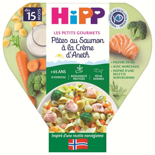 HiPP Biologique Pâtes au Saumon à La Crème d'Aneth 250g