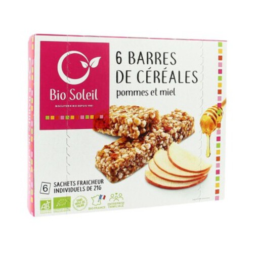 Bio Soleil Barres de Céréales Pommes & Miel x6 - 125g