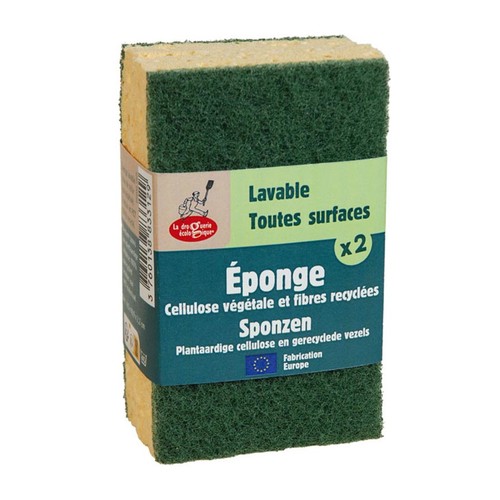 La Droguerie écologique Éponge verte Fibre recyclée x2