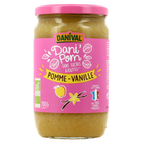 Danipom Dani'Pom Purée Pomme Vanille Sans Sucres Ajoutés 700g
