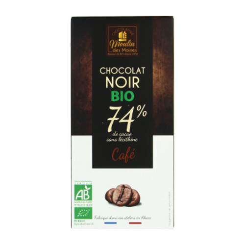 Moulin Des Moines Chocolat Noir Au Café Bio 100g