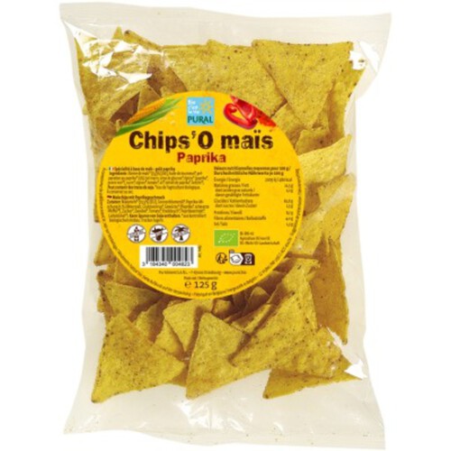 Pural Chips de Maïs au Paprika Bio 125g