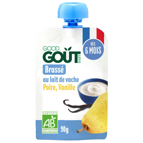 Good Goût Dessert Brassé Poire Vanille Bio Dès 6 Mois 90g