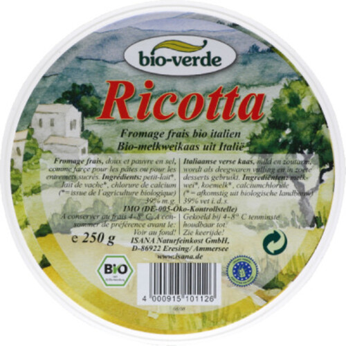 Bio-Verde Ricotta Frais Italien 250g