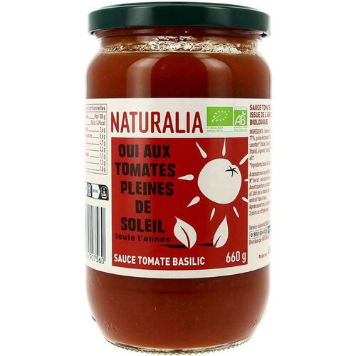Naturalia Sauce Tomate Basilic 660g