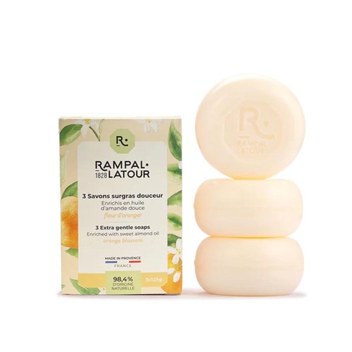 Rampal Latour Savon Surgras Douceur parfum Fleur d'Oranger 3*125g