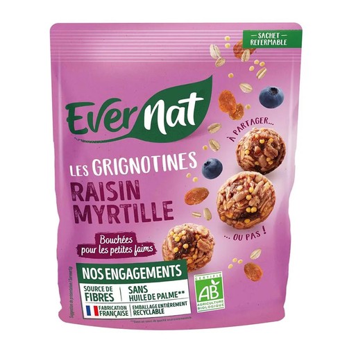 Evernat Les grignotons Raisins myrtilles 120g