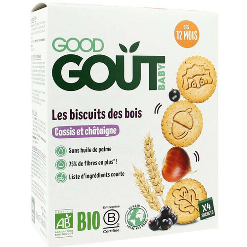Good Goût Baby Biscuits des Bois Cassis & Châtaigne Dès 12 Mois *4 80g