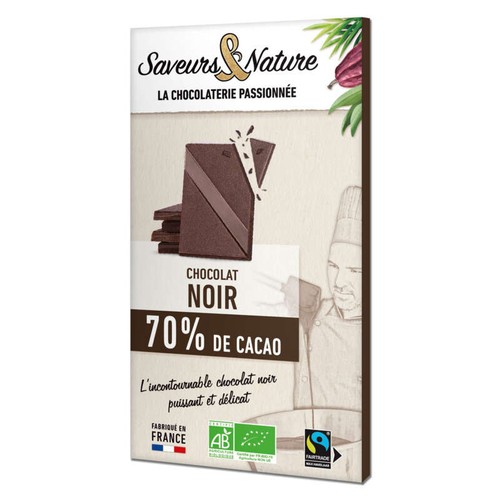 Saveurs & Nature Chocolat Noir 70% Cacao 80g