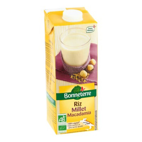 Bonneterre Boisson Riz, Millet & Macadamia Bio 1L