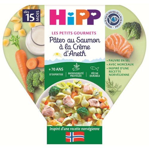 HiPP Biologique Pâtes au Saumon à La Crème d'Aneth 250g