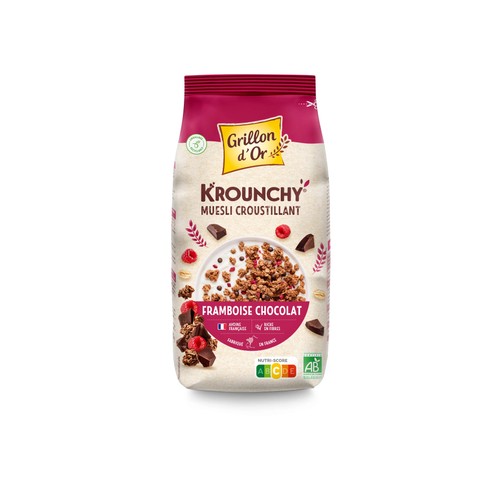 Grillon d'Or Krounchy Muesli Croustillant Framboise Chocolat 450g