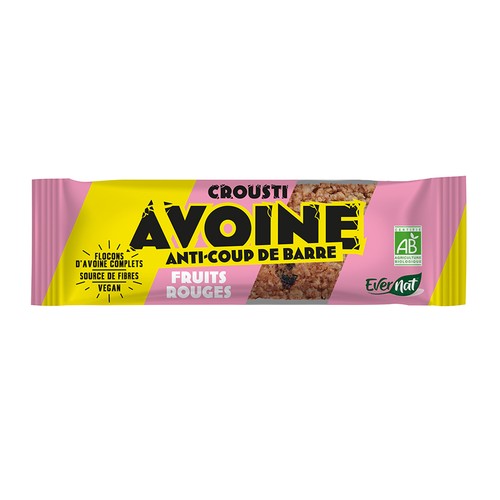 Evernat Barre Crousti Avoine Fruits Rouges Anti Coup de Barre 50g