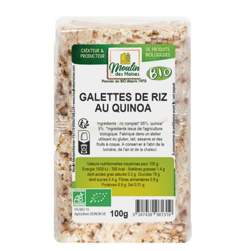 Moulin des Moines galettes riz au Quinoa 100g