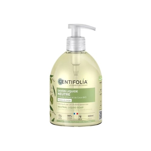 Centifolia Savon Liquide Neutre à l'Huile d'Olive et de Coco Bio 500ml