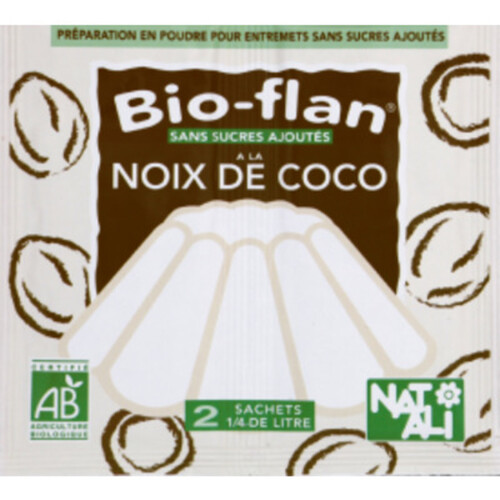 Natali Bio-flan préparation noix de coco sans sucres ajoutés 2x4g