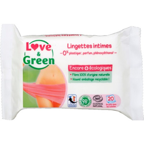 Love & green lingettes intime pocket x20
