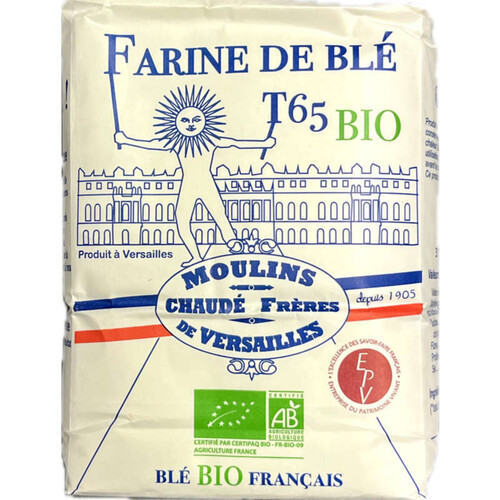 Moulins de Versailles Farine complète de Blé T65 Bio 1kg