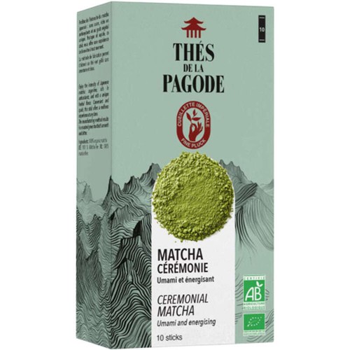 Thés de la Pagode Thé matcha cérémonie en sticks Bio x10