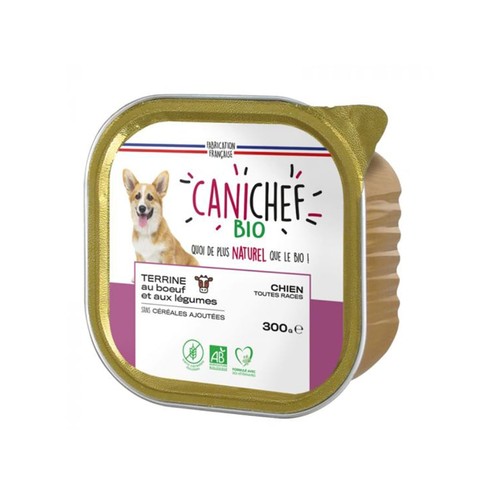 Canichef bio terrine au bœuf et légumes chien 300g