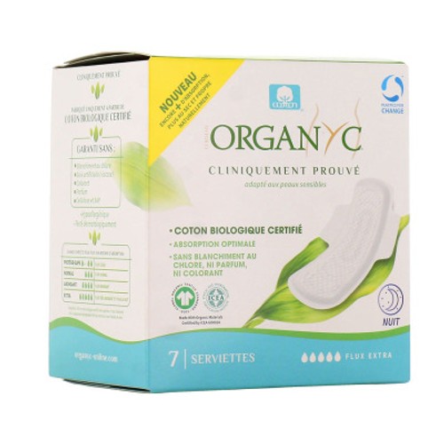 Organic Serviettes Nuit Flux Extra coton Bio Certifié *7