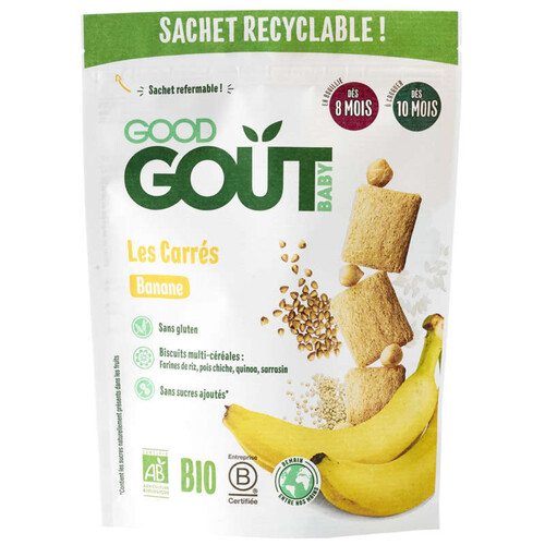 Good Goût Biscuits Carrés Banane 8M 50g Bio