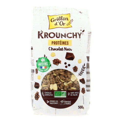 Grillon D'Or Krounchy De Géréales Chocolat Et Protétines Bio 500G