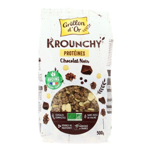 Grillon D'Or Krounchy De Géréales Chocolat Et Protétines Bio 500G