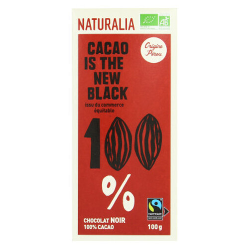 Naturalia Chocolat Noir 100% Cacao Bio 100g