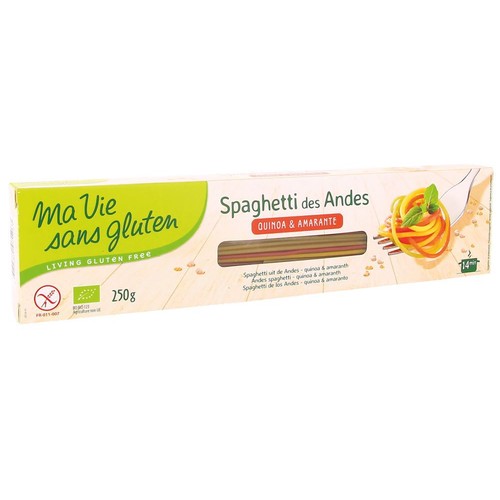 Ma Vie Sans Gluten Spaghetti Des Andes Quinoa & Amarante Sans Gluten Bio 250g