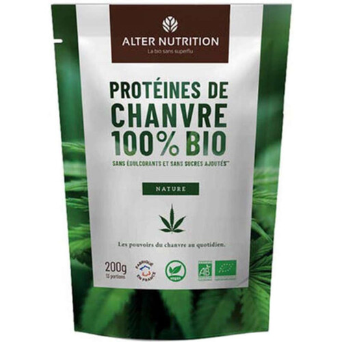 Alter Nutrition Protéines de Chanvre 100% Bio 200g