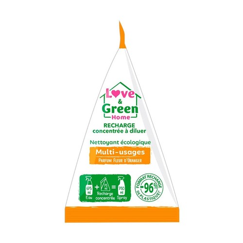 Love and Green Recharge Nettoyant écologique multi-usages Fleur d'Oranger 750ml