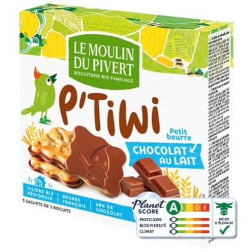 Moulin Du Pivert P'Tiwi Choc Chocolat Au Lait 125G Bio