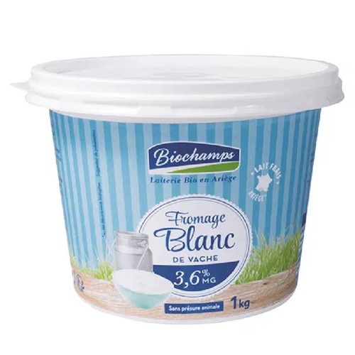 Biochamps Fromage Blanc de vache 3,6% MG 1Kg