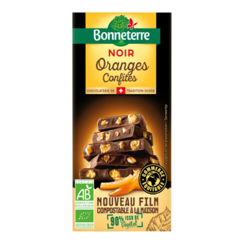 Bonneterre Chocolat Noir Aux Oranges Confites Bio 100g