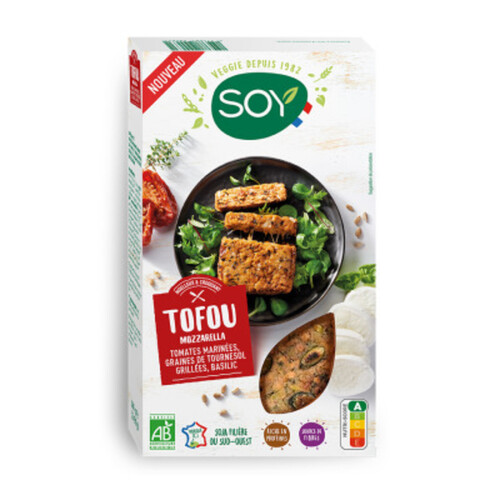 Soy Tofu Mozzarella Tomates Marinées Graines de Tournesol Grillées Basilic 180g
