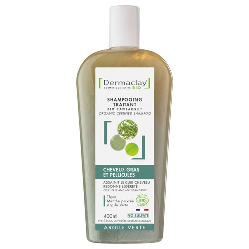 Dermaclay Shampooing Bio Cheveux Gras & Pellicules (Argile Verte)