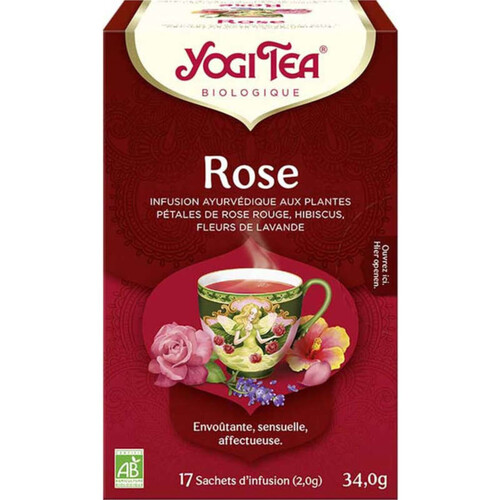 Yogi Tea Biologique Rose aux Plantes Pétales de Rose rouge *17 Sachets 34g